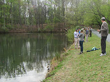 After the grass, the casting instruction moves to the lake