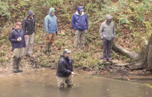 Instructor showing students stream techniques