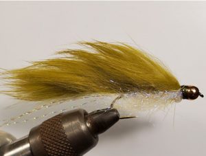 Green Bead Head Zonker fly