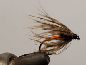 Red floss body wet fly