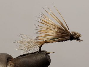 Tan X-caddis emerger dry fly