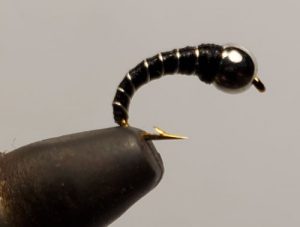 Black bead head zebra midge